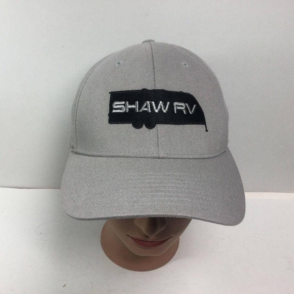 Richardson RV Camper hat khaki gray camping trailer Logo flex fit cap size sm-md